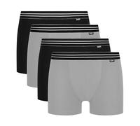 DIM Boxer Ecodim in Cotone Elasticizzato Comfort Uomo x4, Nero/Grigio, S