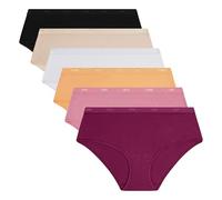 DIM Boxer donna set da 6 | Les Pockets Cotone Ecodim Confortevole e morbido | Cintura invisibile | Finiture extra piatte | Multicolore