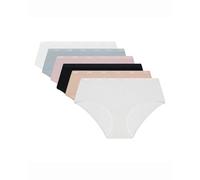 DIM Boxer Donna Set da 6 | Les Pockets Cotone Ecodim Confortevole e Morbido | Cintura Invisibile | Finiture Extra Piatte | Multicolore, Pacchetto Base, L