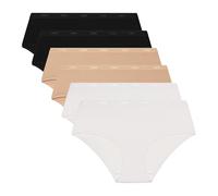 Dim Boxer Donna Set da 6 | Les Pockets Cotone Ecodim Confortevole e Morbido | Cintura Invisibile | Finiture Extra Piatte | Multicolore, Bianco/Pelle/Nero, L