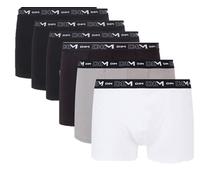 DIM Boxer in Cotone Elasticizzato Traspirante Supporto Ottimale Uomo x6, Nero/Grigio/Bianco/Nero/Nero/Nero, M