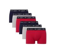 DIM Boxer in Cotone Elasticizzato Traspirante Supporto Ottimale Uomo x6, Blu denim/rosso topazio/acciaio, XXL