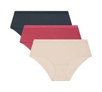 Dim Les Pockets Ecodim Coton Finitions Extra-Plates X3 Boxer, Beige Ivoi/Silky RSE/Gr Granito, L (Pacco da 3) Donna