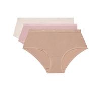 DIM Boxer Les Pockets Ecodim in Cotone con Finiture Piatte Donna x3, Pelle/rosa/perla, L