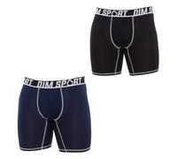 DIM Boxer Long Sport Micro Traspirabile Uomo x2, Nero/Blu Berlino, L