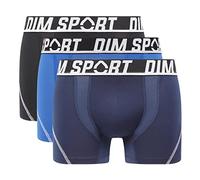 DIM Boxer Sport Micro Thermorégulation Uomo x3, Nero/Blu Berlino/Blu Ciano, XXL