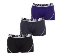 DIM Boxer sportivo da uomo - Set di 3 | Microfibra traspirante ad asciugatura rapida | Sostegno e termoregolazione ottimali, Nero/Grigio granito/Viola ametista, XXL
