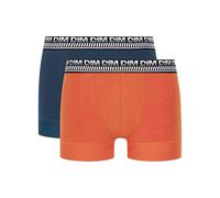 DIM Boxer Stay and Fit In Cotone 3D Flex Uomo x2, Blu Klein/Arancione perlato, XXL