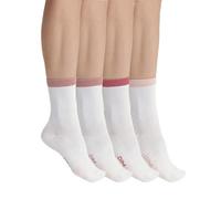 Dim Calzini Calzini da donna Ecodim Mode Mi-High x4 Donna, Bianco con bordo rosa camaieu, Taglia unica