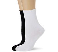 DIM Calzini Giroscarpa Silk Sensation Modal Donna x2, Nero/Bianco, 39-42