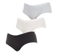 DIM Boxer Les Pockets Ecodim in Cotone con Finiture Piatte Donna x3, Nero/Bianco/Grigio, L