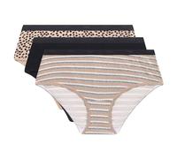 DIM Culotte Les Pockets in Cotone Colori e Fantasia Donna x3, Nero/Marrone/Crema, S