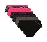 Dim Culotte Les Pockets in Cotone Elasticizzato Colorate Donna x6, Pacchetto Logo Rosa/Nero, L