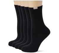 DIM Calzini Ecodim in Cotone con Tallone/Punte Rinforzate Donna x5, Nero, Taglia unica