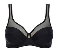 DIM Donna - Reggiseno classico generoso x1 | Sostegno perfetto per seni generosi | Microfibra elasticizzata | Retro a U e Spalline larghe | Look Moderno e Comfort, Nero, 100C