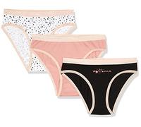 DIM Girl - Les Pockets Mutandine in cotone x3 | Ultra morbide e confortevoli | Elastico in vita | Fantasie colorate, Stelle/Nero/Rosa, 8 anni