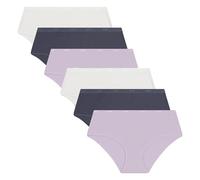 Dim Les Pockets - Set di Boxer Ecodim, Biancheria Intima 6 da Donna, Dolce Lilla/Bianco/Blu Turchino, S