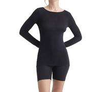 DIM Maglietta Donna in Cashmere a Manica Lunga con Scollo a Barca x1 | Top Caldo e Ultra Morbido | Ideale per l'inverno | Look Elegante, Nero, L