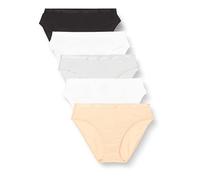 DIM Slip Les Pockets Ecodim in Cotone Classico Donna x5, Nero/Skin/Bianco/Grigio/Bianco, XL