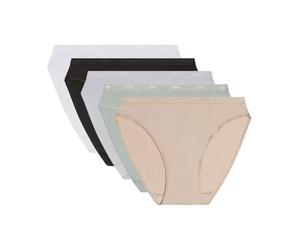 DIM Mutandine da donna Set di 5 | Les Pockets Ecodim | Cotone ed elastan | Cintura comfort | Multicolore | Invisibile sotto gli abiti, Nero/bianco/grigio/bianco, S