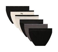 Dim Mutandine da Donna Set di 6 | Tasche in Cotone Elasticizzato | Slip Confortevole in Cotone ed Elastan | Multicolore | Stile Quotidiano, Lotto Logo Nero/Fiocco Nero, L