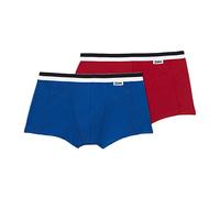 DIM Confezione Boxer in Cotone Elastico Pantaloncino, Rouge Écrevisse/Bleu Acier, 6 (Pacco da 2) Uomo