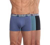 DIM Boxer in Cotone Elasticizzato Powerful Uomo x3, Blu Giacinto/Verde Viride/Nero, M