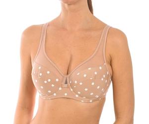DIM Reggiseno con Ferretto Generous Classic Donna x1, Marrone Con Pois Bianchi, 3C