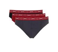 DIM Slip da uomo Set di 3 | Cotone elasticizzato Comfort | Sostegno ottimale | Senza etichetta, Grigio piombo/Rosso Cile/Nero, 4XL