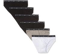 DIM Slip da uomo Set di 6 | Cotone Stretch Comfort | Sostegno quotidiano | Senza etichetta, Nero/grigio/bianco/nero/nero/nero, XL