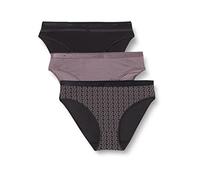 DIM Slip donna con tasche in cotone x3 | Slip multicolore | Comfort in cotone ed elastan | Cintura morbida | Stile quotidiano, Pacchetto logo nero, L