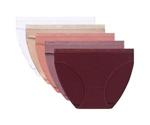 DIM Slip Les Pockets Ecodim in Cotone Classico Donna x5, Rubino/Viola/Rosa/New Skin/Bianco, S