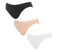 DIM Slip Les Pockets Ecodim in Cotone Comfort Donna x3, Bianco/Skin/Nero, L