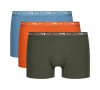 Dim Stretch Respirant Maintien Optimal X3 Boxer, Marrone Bruciato/Blu Cotone/Terra Rossa, XL (Pacco da 3) Uomo