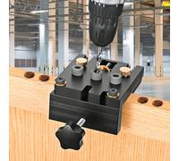 Dima di foratura da 6/8/10 mm, pratico ausilio per la tassellatura su legno, tassellatura centrata, kit di calibri per tasselli, kit di modelli per fori tascabili per lavori in legno, carpenteria, giu