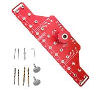 Dima di Foratura, Dima per Cerniera per Ante Cucina 2 in 1 in Lega di Alluminio con Dima di Foratura con 11 Fori Jig per Perni per Mensola e Cerniera con Punte da Trapano da 2 mm 5 mm 1/4 di Pollice