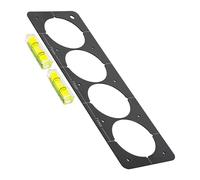 Dima di foratura per presa di corrente con livella, 1 set, lamiera da 1,5 mm, dima per interasse standard di 71 mm con telaio comune, per pareti a intercapedine e prese da incasso