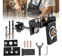 Dima Fori a Tasca Kit 8/10/15mm,Aomdom 3 in1 Dima per spinatura legno per la lavorazione del legno con clip di posizionamento di regolabile Localizzatore Guida di Perforazione Regolabile
