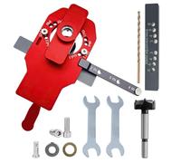 Dima per Cerniere a Scodellino 35 mm, in Lega di Alluminio, con Dispositivo di Limitazione, Utensile per Cerniere per la Lavorazione del Legno, per Cerniere di Ante di Armadietti (Rosso)