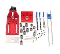 Dima per Spinatura Legno 3 in 1, Guida per Fori a Tasca Regolabile in Alluminio e Acciaio Inox - Precisione e Versatilità per Falegnameria, Perforazioni Verticali e Lavori su