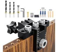 Dima Per Spinatura Legno 6/8/10Mm, 3 In 1 Lega Di Alluminio Guida Per Foratura,Regolabile Sagoma Di Foratura Fori A Tasca,Per Lavorazione Del Legno Fori Di Posizionamento