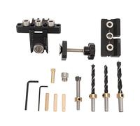 Dima per Spinatura Legno; Falegnameria Utensili, Guida per Foratura in Lega di Alluminio, Nero - Posizionamento Rapido e Preciso, Design Compatto Anodizzato, per Mobili e