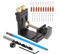 Dima tascabile regolabile con guida per trapano a 15 gradi, per un posizionamento efficiente dei fori delle viti in legno e montaggio (nero)