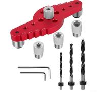 Dima verticale per fori tascabili, 2 in 1, per la lavorazione del legno, localizzatore autocentrante per il posizionamento dei tasselli per attività di lavorazione del legno (12 pezzi)