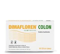 DIMAFLOREN Colon 30 Compresse - Integratore con Acido Butirrico, Zinco e Acido Folico - Supporto Benessere Intestinale e Colon - Compresse a Rilascio Funzionale - Stardea