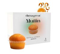 DIMAGREAT 3 Muffin Proteici Arancia Made in Italy - Forte Dimagrante - Ricchi di Proteine e Poveri di Carboidrati, Senza Zuccheri - Per Dieta Chetogenica a Colazione e Merendina (Muffin, Standard)