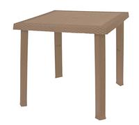 Tavolo Figaro in resina tortora senza incrocio 80x80x72 cm da giardino esterno