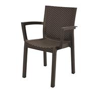 DIMAPLAST Sedia Poltrona con BRACCIOLI MOD. PANAREA Marrone Brown ARREDO Giardino Bar Ristorante 005811