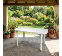 Tavolo Ovale Resina da Giardino Esterno Bianco cm 82x140x72h Otello Garden PAS