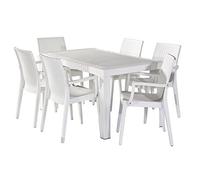 Dimaplast2000 Set Tavolo e Sedie Garden Top, Bianco